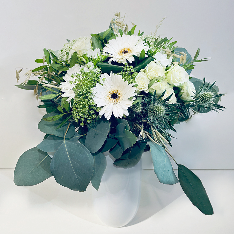 bienvenue bébé bouquet rond Rose