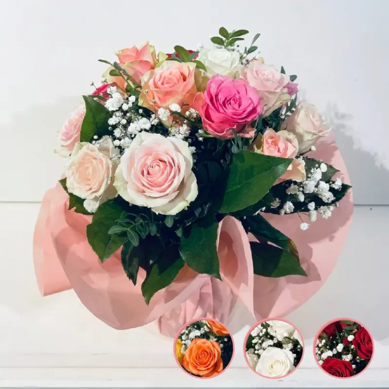 Bouquet de 15 Roses en bulle d'eau