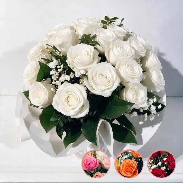 Bouquet de 20 Roses en bulle d'eau