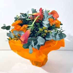Grand Bouquet bulle d'eau de deuil orange