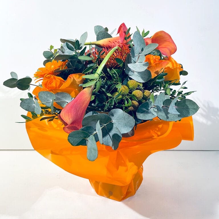 Grand Bouquet bulle d'eau de deuil orange