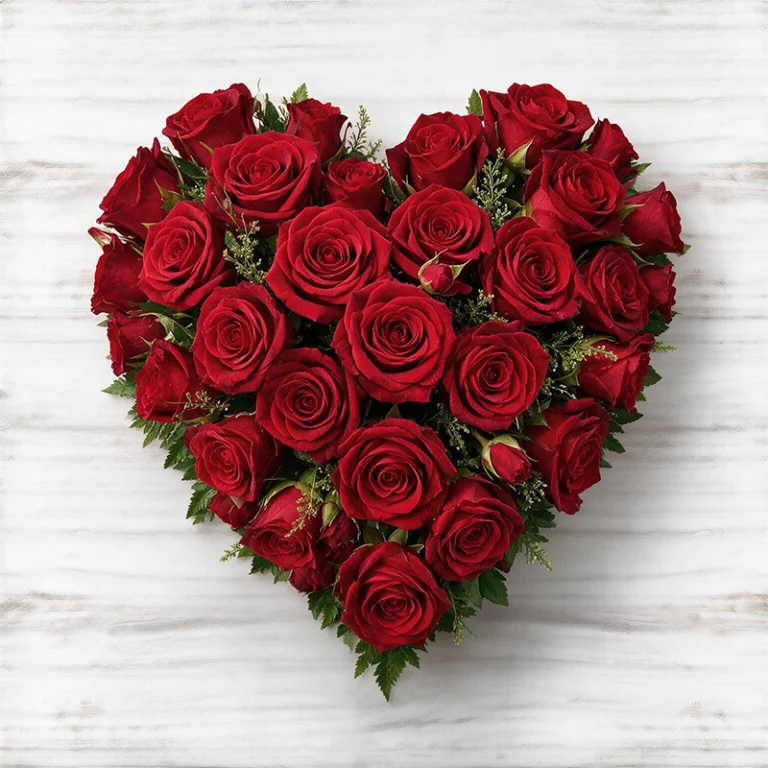 Sentiment Roses rouges - Cœur de Roses de deuil livraison