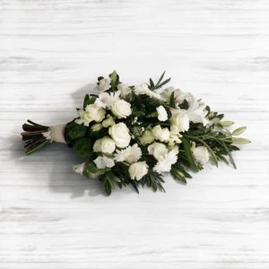 Commémoration blanche Gerbe à la main de deuil livraison
