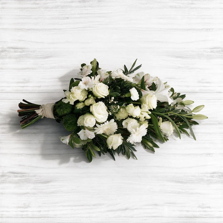 Commémoration blanche Gerbe à la main de deuil livraison