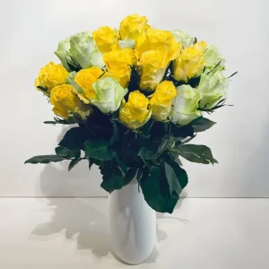 symphonie de roses vanille jaunes blanches