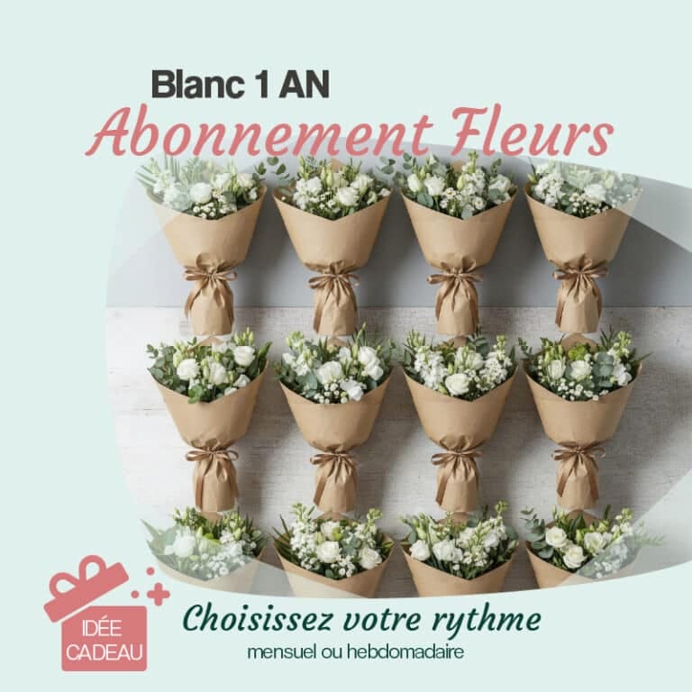 Fleurs pour la Saint Valentin, un geste merveilleux abonnement fleurs blanc 1 an
