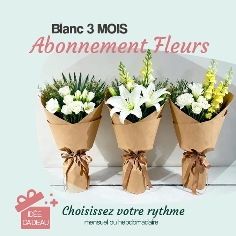 abonnement fleurs blanc 3 mois