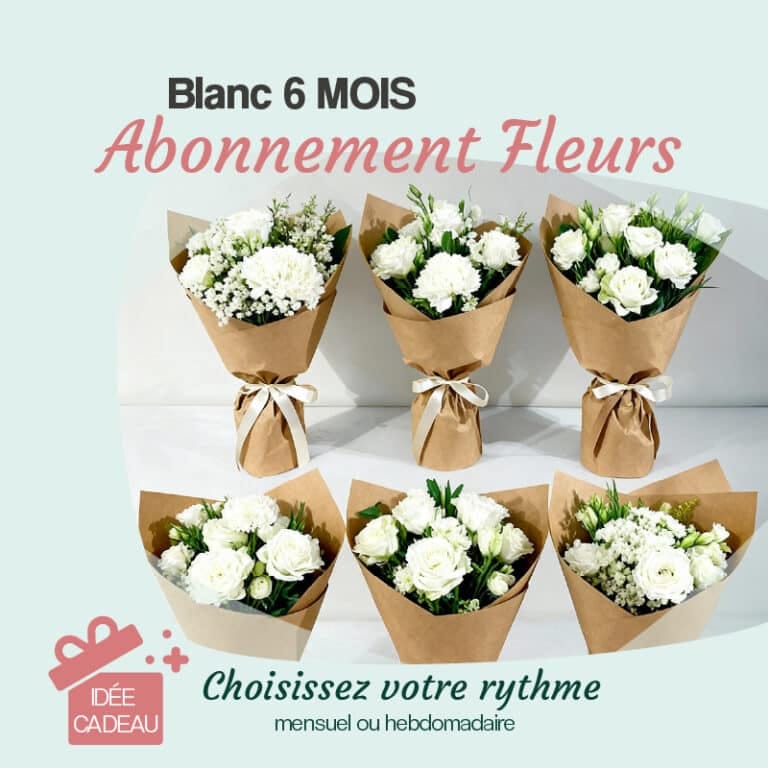 abonnement fleurs blanc 6 mois