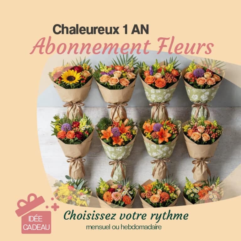abonnement fleurs chaleureux 1 an