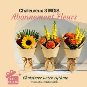 abonnement fleurs chaleureux 3 mois