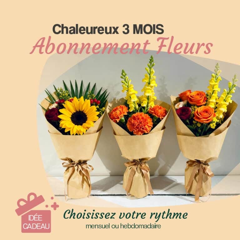 abonnement fleurs chaleureux 3 mois