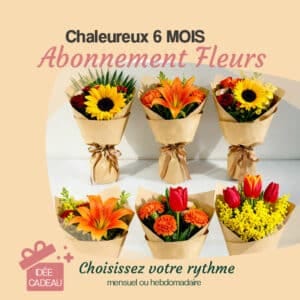 abonnement fleurs chaleureux 6 mois