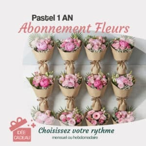 abonnement fleurs 1 an pastel rose