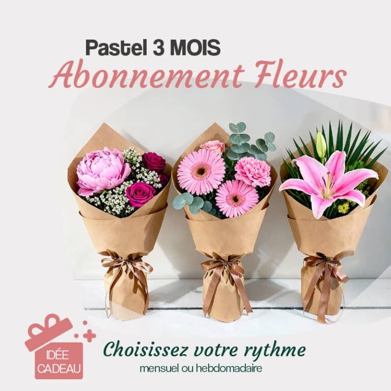 Fleurs pour la Saint Valentin, un geste merveilleux abonnement fleurs pastel rose 3 mois