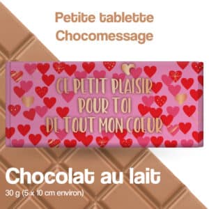 tablette chocolat coeur message amour love