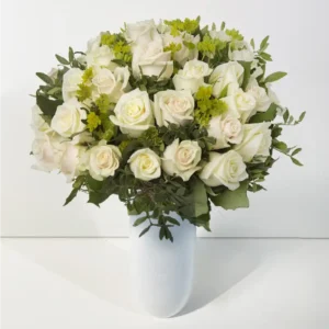 bouquet camille roses blanches