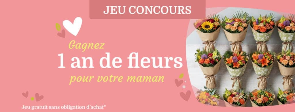 Jeu concours : Gagnez 1 an de fleurs pour votre maman jeu concours 1an de fleurs pour votre maman