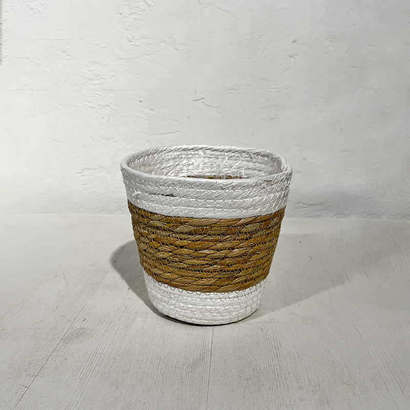 cache pot vannerie moyen panier pour plante