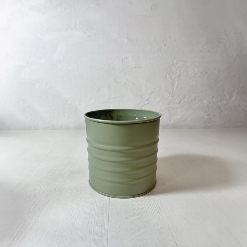 petit cache-pot vert zinc laqué