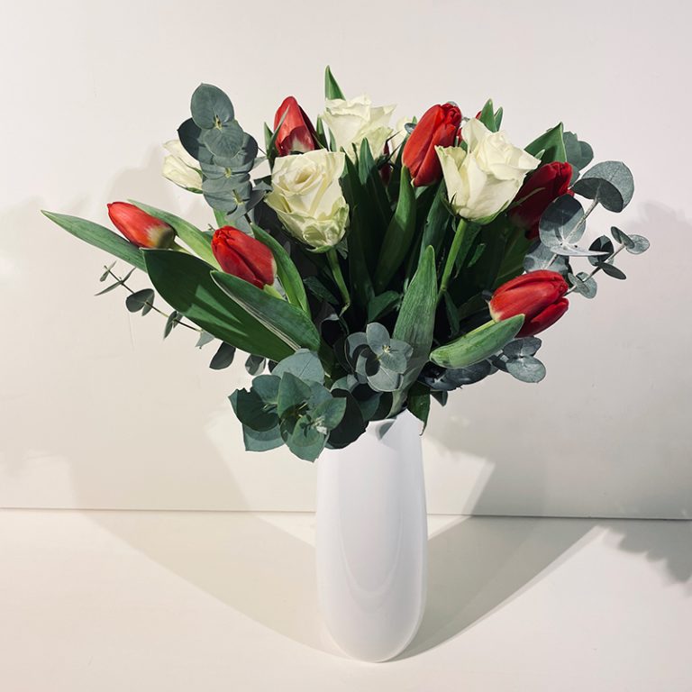 Mélimélo tulipe rose bouquet champêtre amour