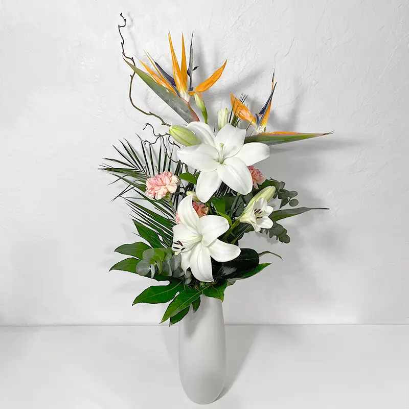 bouquet en hauteur oiseau de paradis strelitzia