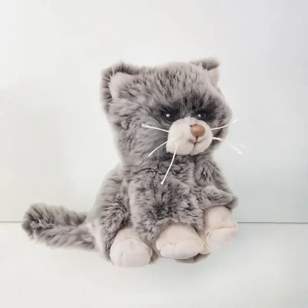 Porte-clé peluche chat gris