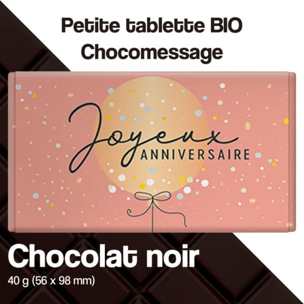 chocolat noir message anniversaire