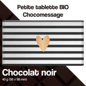 tablette chocolat noir coeur doré