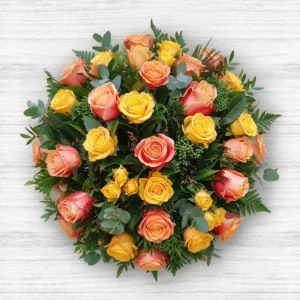Moyen Coussin de Roses oranges 60cm