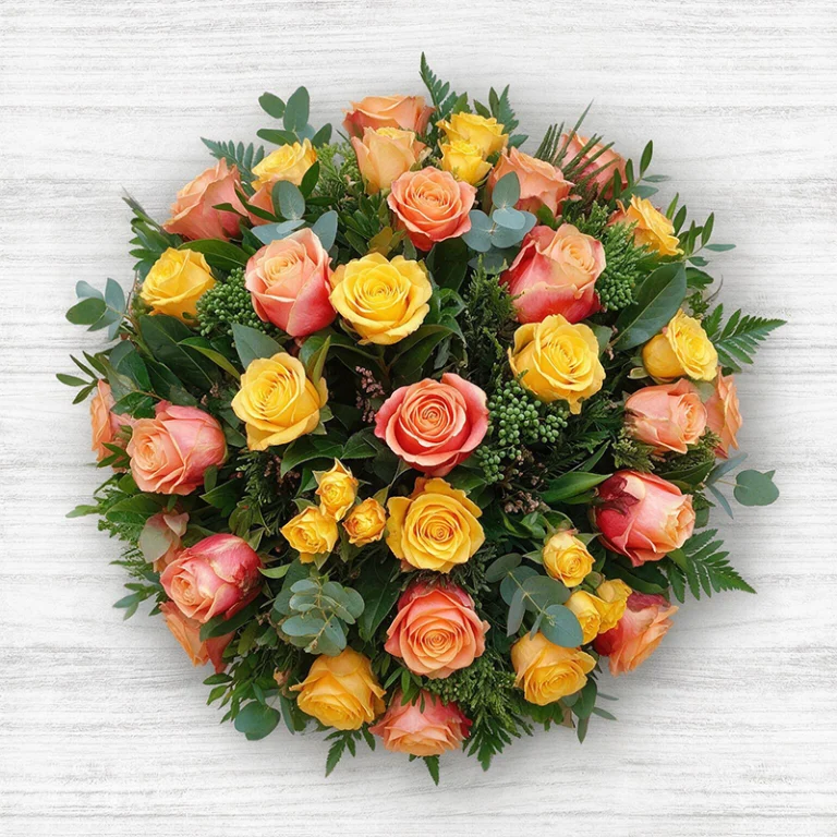 Moyen Coussin de Roses oranges 60cm