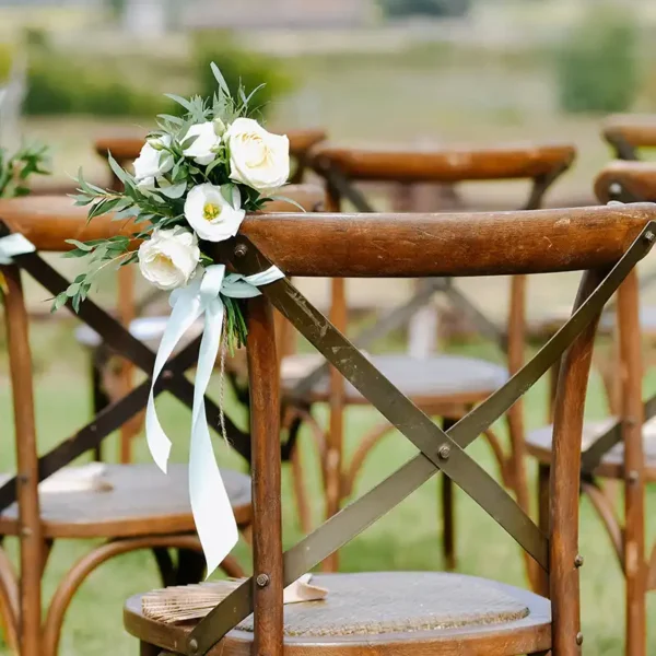 bouquet de chaise mariage bohème