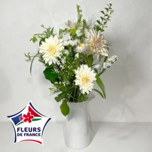 bouquet champêtre de France blanc fleurs locales