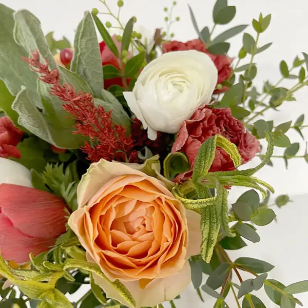 bouquet rond janvier oeillets