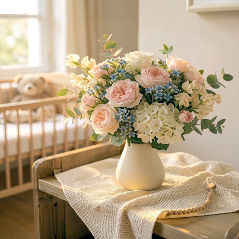 fleurs de naissance dans la chambre de bebe