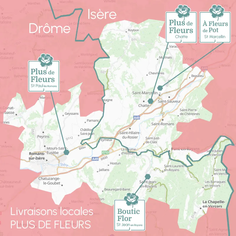 livraison de fleurs locale par votre fleuriste en Isère et dan la drôme